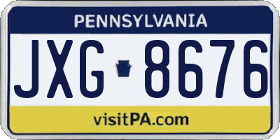 PA license plate JXG8676
