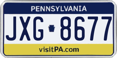 PA license plate JXG8677