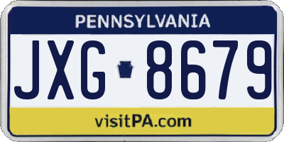 PA license plate JXG8679
