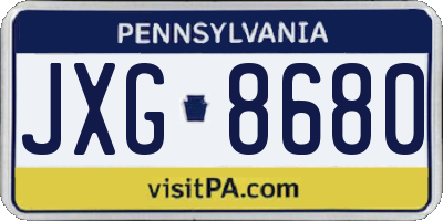 PA license plate JXG8680