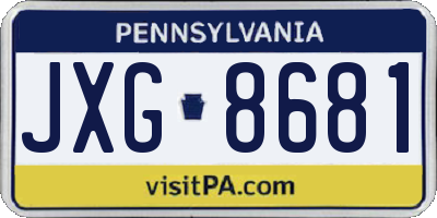 PA license plate JXG8681