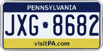 PA license plate JXG8682