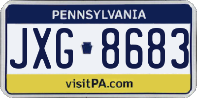 PA license plate JXG8683