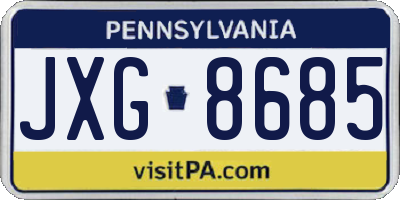 PA license plate JXG8685