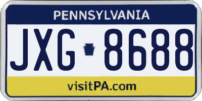 PA license plate JXG8688