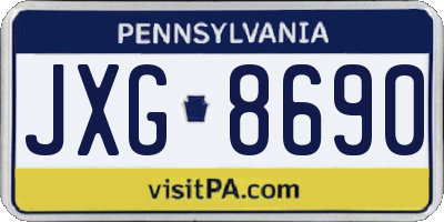PA license plate JXG8690