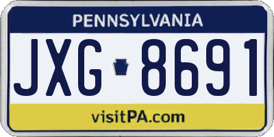 PA license plate JXG8691