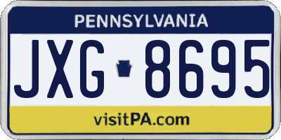 PA license plate JXG8695