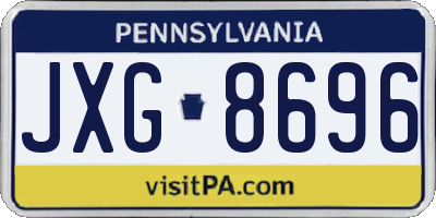 PA license plate JXG8696