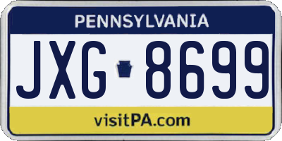 PA license plate JXG8699