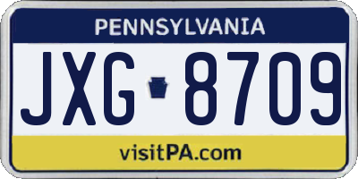 PA license plate JXG8709