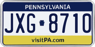 PA license plate JXG8710