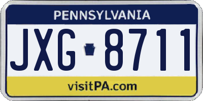 PA license plate JXG8711