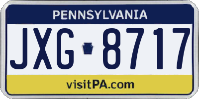 PA license plate JXG8717