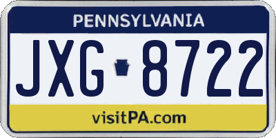 PA license plate JXG8722
