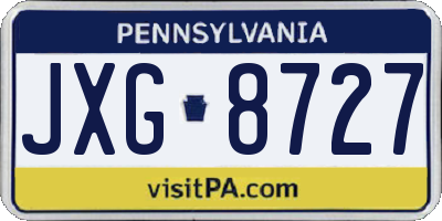PA license plate JXG8727