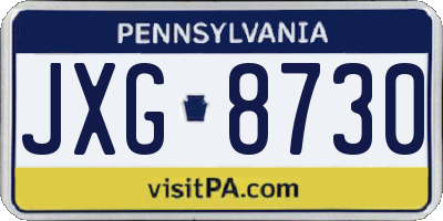 PA license plate JXG8730