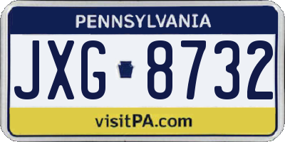 PA license plate JXG8732