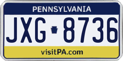PA license plate JXG8736