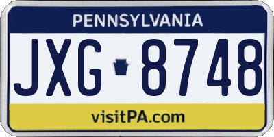 PA license plate JXG8748