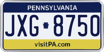 PA license plate JXG8750