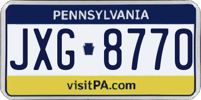 PA license plate JXG8770