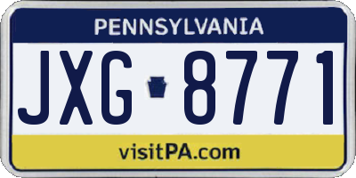 PA license plate JXG8771