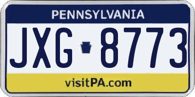 PA license plate JXG8773