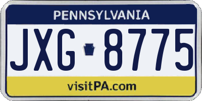 PA license plate JXG8775