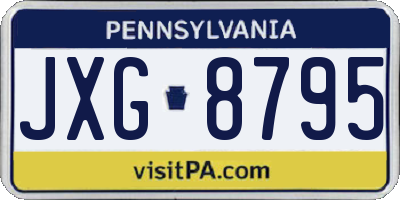 PA license plate JXG8795