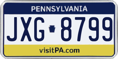 PA license plate JXG8799