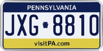 PA license plate JXG8810