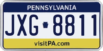 PA license plate JXG8811