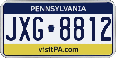 PA license plate JXG8812