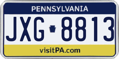 PA license plate JXG8813