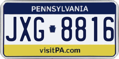 PA license plate JXG8816