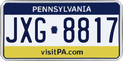 PA license plate JXG8817