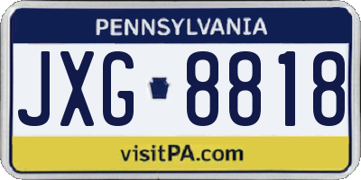 PA license plate JXG8818