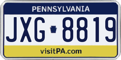 PA license plate JXG8819