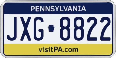 PA license plate JXG8822
