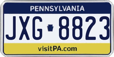 PA license plate JXG8823