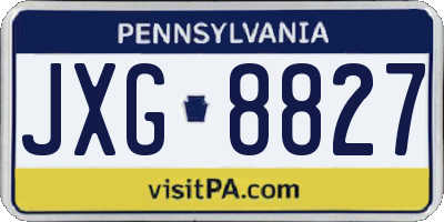 PA license plate JXG8827