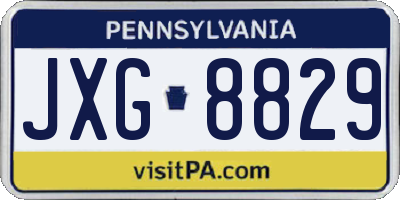 PA license plate JXG8829