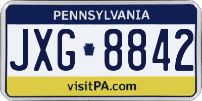 PA license plate JXG8842