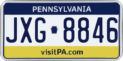 PA license plate JXG8846