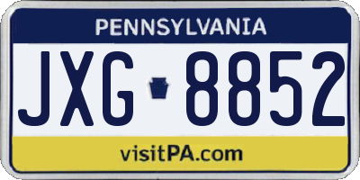 PA license plate JXG8852