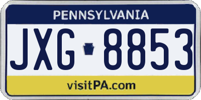 PA license plate JXG8853