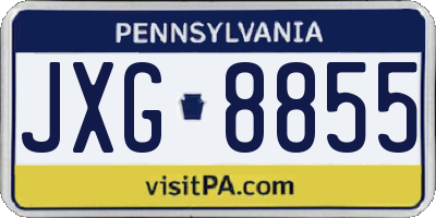 PA license plate JXG8855