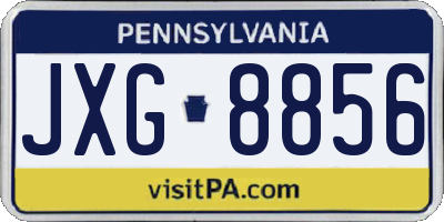 PA license plate JXG8856