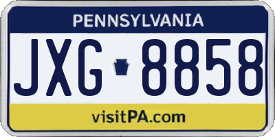 PA license plate JXG8858